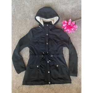 Black Jacket with Removable Hood